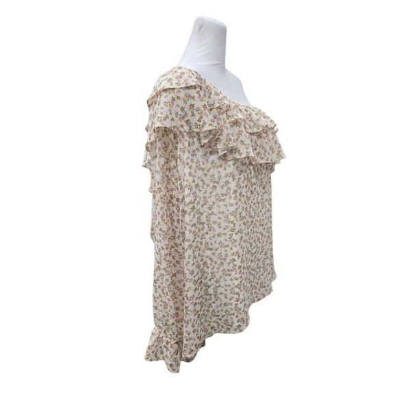 NEW Torrid Women's Floral Print Chiffon Ruffled One Shoulder Top Size 4x - Picture 5 of 11